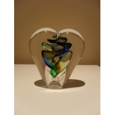 Glazen Hart Groen/Blauw met asbestemming  (PMJRGRBLOL)
