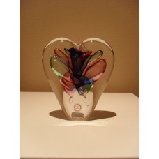 Glazen Hart Groen/Blauw/Rood met asbestemming  (PMJRGRBLROL)