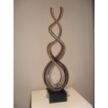 Urn Glassculptuur krul dubbel 53 cm hoog (PMHCGU003)